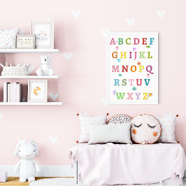 Söta Havsdjur Alfabet Väggtavla för Barnkammare Poster