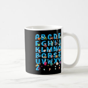 Söta havsdjur Rolig alfabet sommar ABC Bakre T Kaffemugg