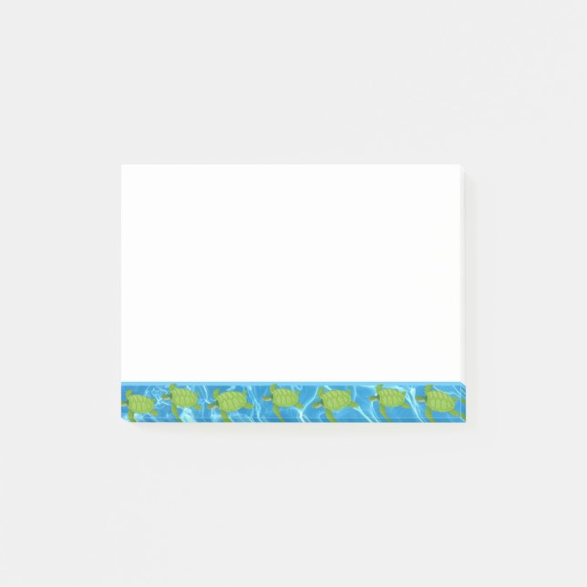 Söta havssköldpaddor på vatten post-it block (Framsida)