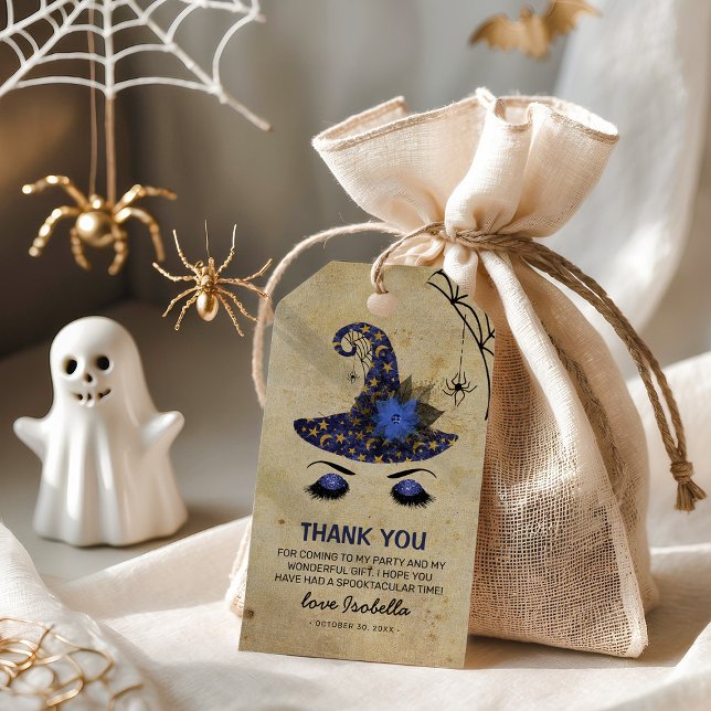Söta häx flickor Halloween tack favor Presentetikett (Skapare uppladdad)