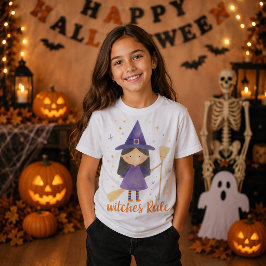 Söta Häxor Regerar Liten Häxa Halloween T Shirt