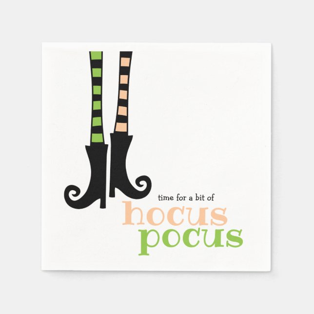 Söta Häxstrumpor Stövlar Hocus Pocus Halloween Pappersservett (Framsidan)