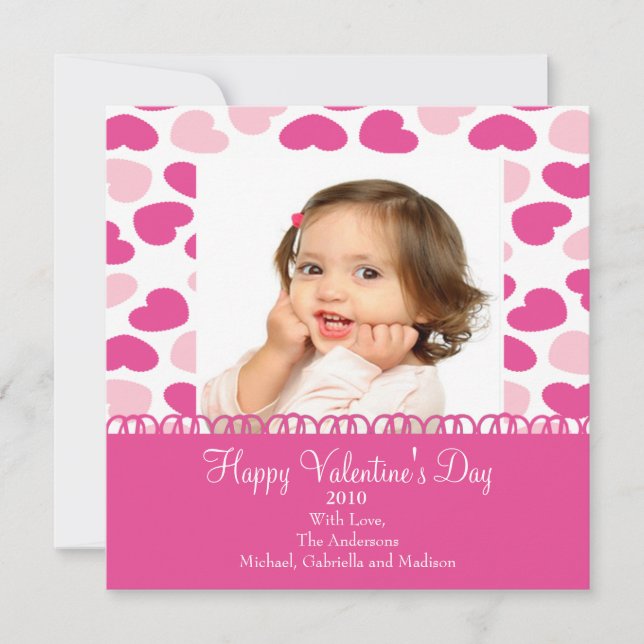 Söta Hearts Alla hjärtans fotokort Inbjudningar (Framsida)