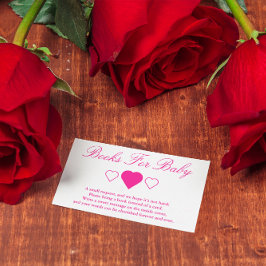 Söta Hearts Baby Shower Bokar för Baby Tilläggskort