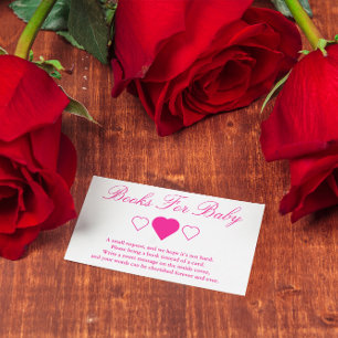 Söta Hearts Baby Shower Bokar för Baby Tilläggskort