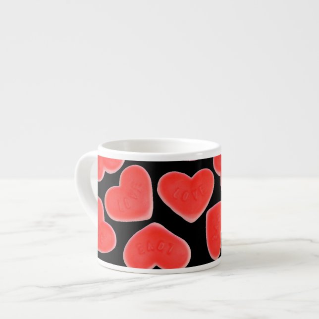 Söta Hearts Black espresso mugg Espressomugg (Framsida vänster)
