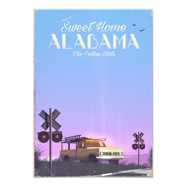 "Söta hem" Alabama Resaffischablong Fototryck (Framsidan)