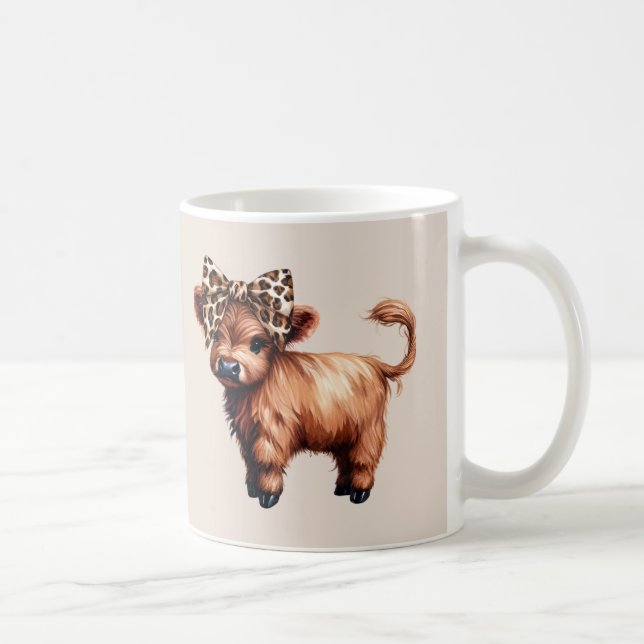 Söta Highlandkor tan Kaffemugg (Höger)