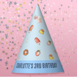 Söta himlar blå vattenfärgsserter barns födelsedag