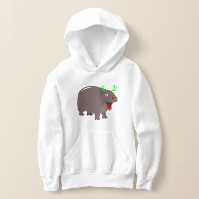 Söta hippo rener christmas hippopotamus t shirt (Laydown)
