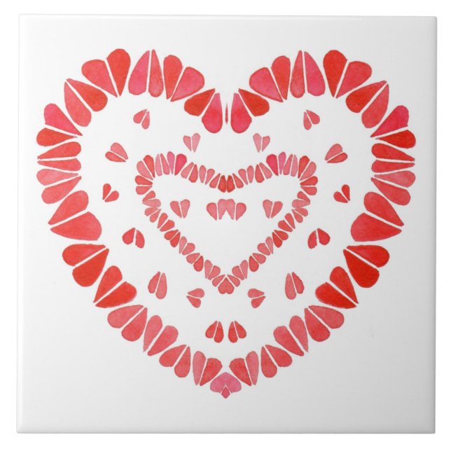 SÖTA HJÄRTAN 6"X6" Keramisk Platta Kakelplatta (Framsidan)