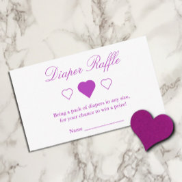 Söta hjärtan Babyskor Diaper Raffle Tilläggskort