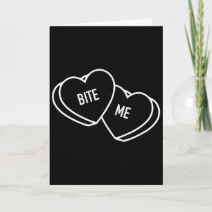 Söta hjärtan biter mig, rolig anti-valentinsdag  kort