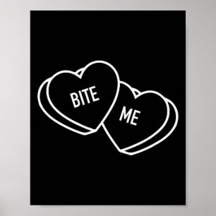 Söta hjärtan biter mig, rolig anti-valentinsdag poster