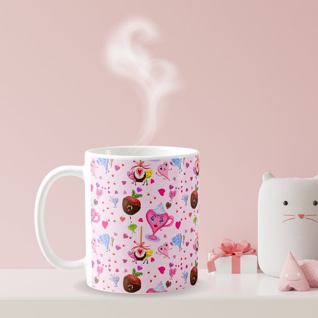 Söta hjärtan firar överallt   kaffemugg (Skapare uppladdad)
