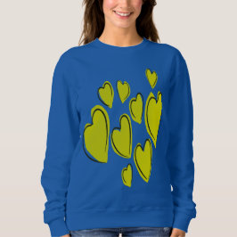 Söta hjärtan Handritade feta gula romantiska klott T Shirt