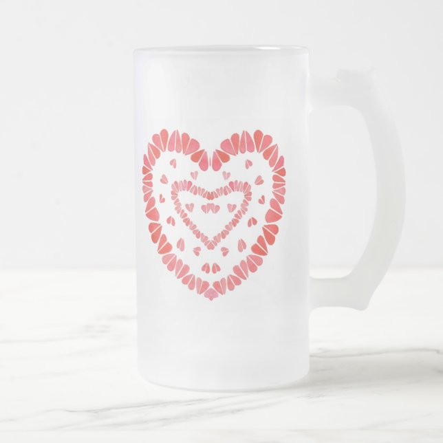SÖTA HJÄRTAN Hög Frostad Glas Mugg (Höger)