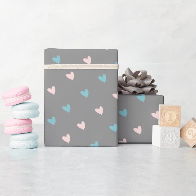 Söta hjärtan & Kärlek Skript Alla hjärtans dag Ros Presentpapper (Baby Shower)
