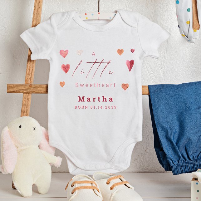 Söta hjärtan lilla älskling nyfödd flicka t shirt (Skapare uppladdad)