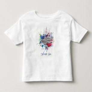 Söta hjärtan och tvättar i akvarell T-shirt