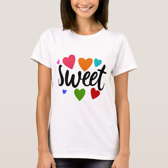 söta hjärtan  t shirt (Framsida)