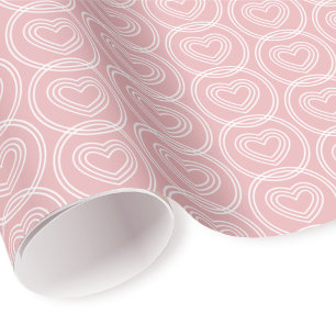 Söta hjärtcirklar Rosa modernt mönster Presentpapper
