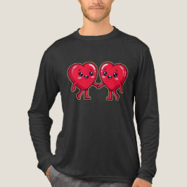 Söta hjärtekaraktärer som håller hand t shirt