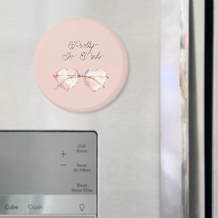 Söta hjärtformade solglasögon i rosa magnet