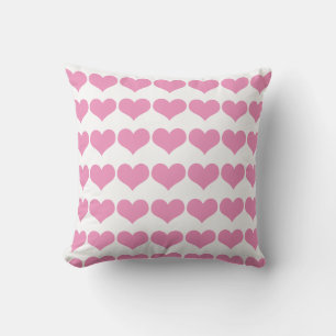 Söta hjärtmönster Valentines rosa vit girlly Kudde