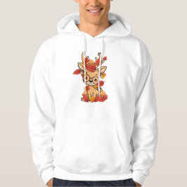 Söta höshjortar Glasögon Löv Svamp Hoodie