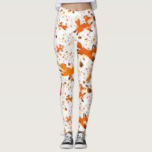 Söta höst rävar Mönster Heltäckande tryck Leggings