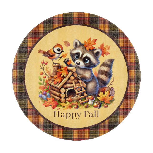 Söta höst-säsong tvättbjörnsälskare  (Framsidan)