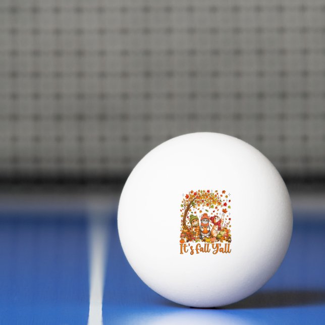 Söta höstkatten löv pumpa "Det är höst ni" Pingisboll (Netto)