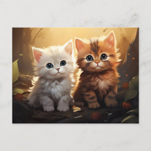Söta höstkatter vykort