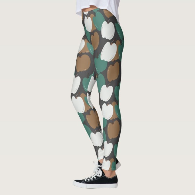 Söta höstpumpor jordnära ton leggings (Vänster)