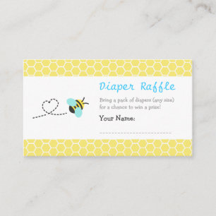 Söta Humlebi Baby Shower Blöja Raffle Biljetter Tilläggskort