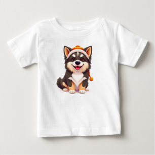 Söta Hund Grafisk Tecknad Stil Barnkläder T Shirt