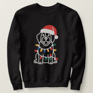 Söta hund julbelysning & mössa lång ärmad tröja