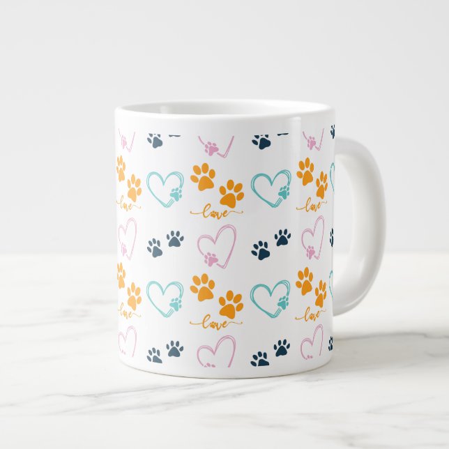 Söta Hundälskare Klor  Jumbo Mugg (Framsida höger)