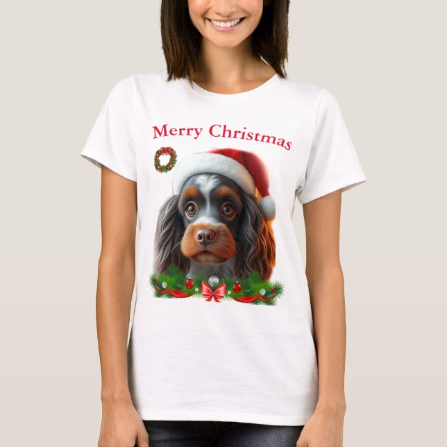 Söta hundar jul T-shirts (Framsida)