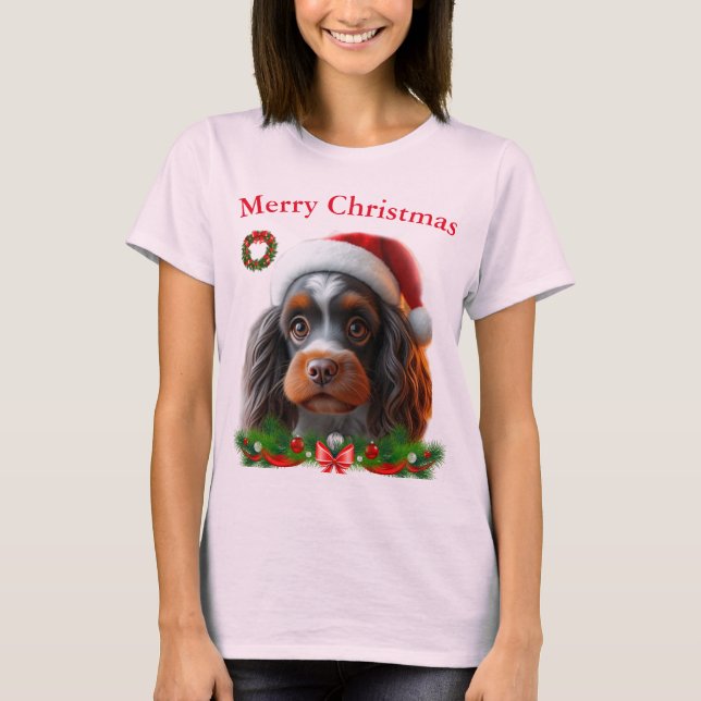 Söta hundar jul T-shirts (Framsida)