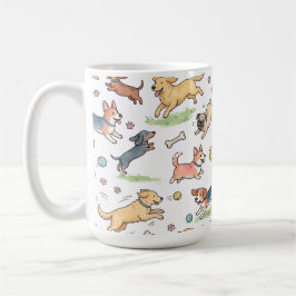 Söta Hundar som Leker Överallt Kaffemugg