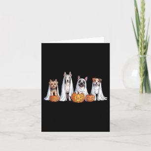 Söta hundar utklädda som spöken Roligt Halloween Kort