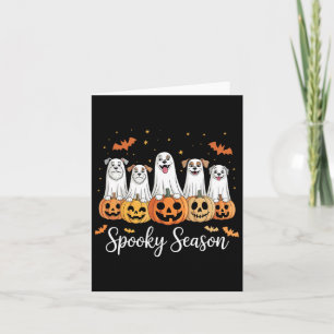 Söta hundar utklädda som spöken Roligt Halloween Kort