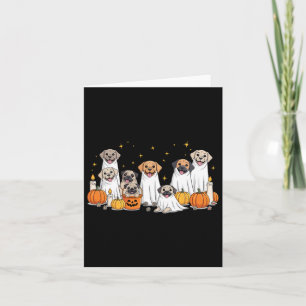 Söta hundar utklädda som spöken Roligt Halloween Kort