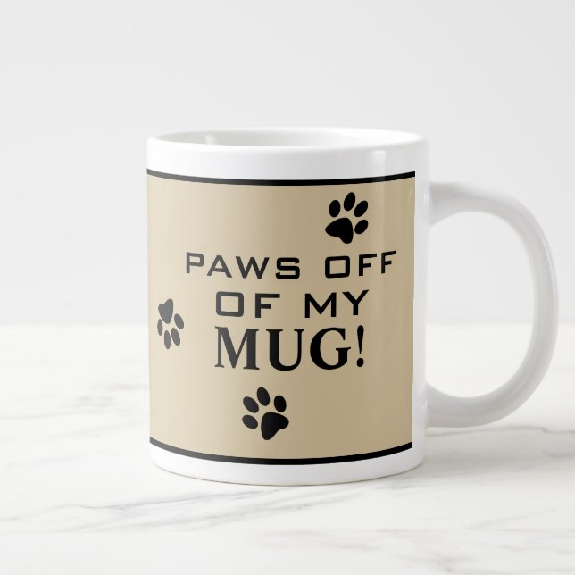 Söta Hundfötter Avtryck Tasslös Rolig Typografi Jumbo Mugg (Höger)