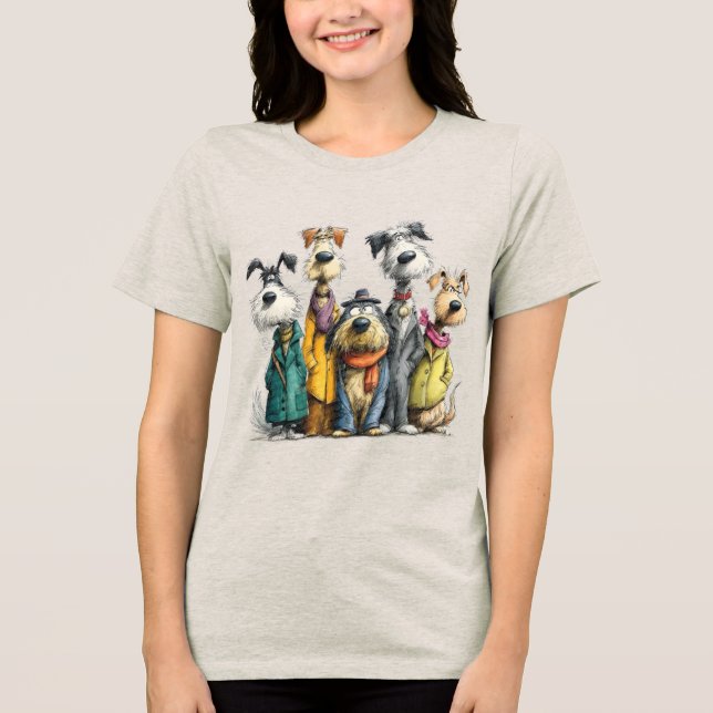 Söta hundkaraktärer t shirt (Framsida)