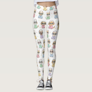 Söta hundlegginningar för kvinnor – Färgrik serie Leggings