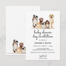 Söta hundvalpar baby shower inbjudningar