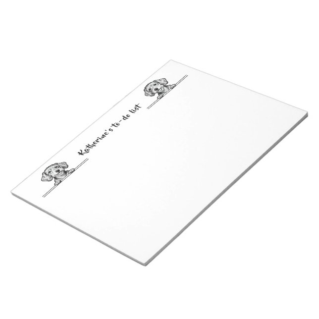 Söta husdjur minimalistisk design - Hund 1 Anteckningsblock (Vinklad)